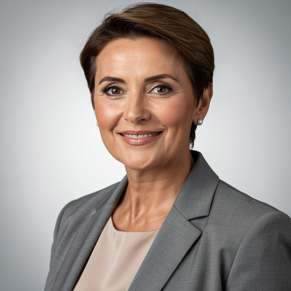 Portrait of a smiling middle-aged woman director